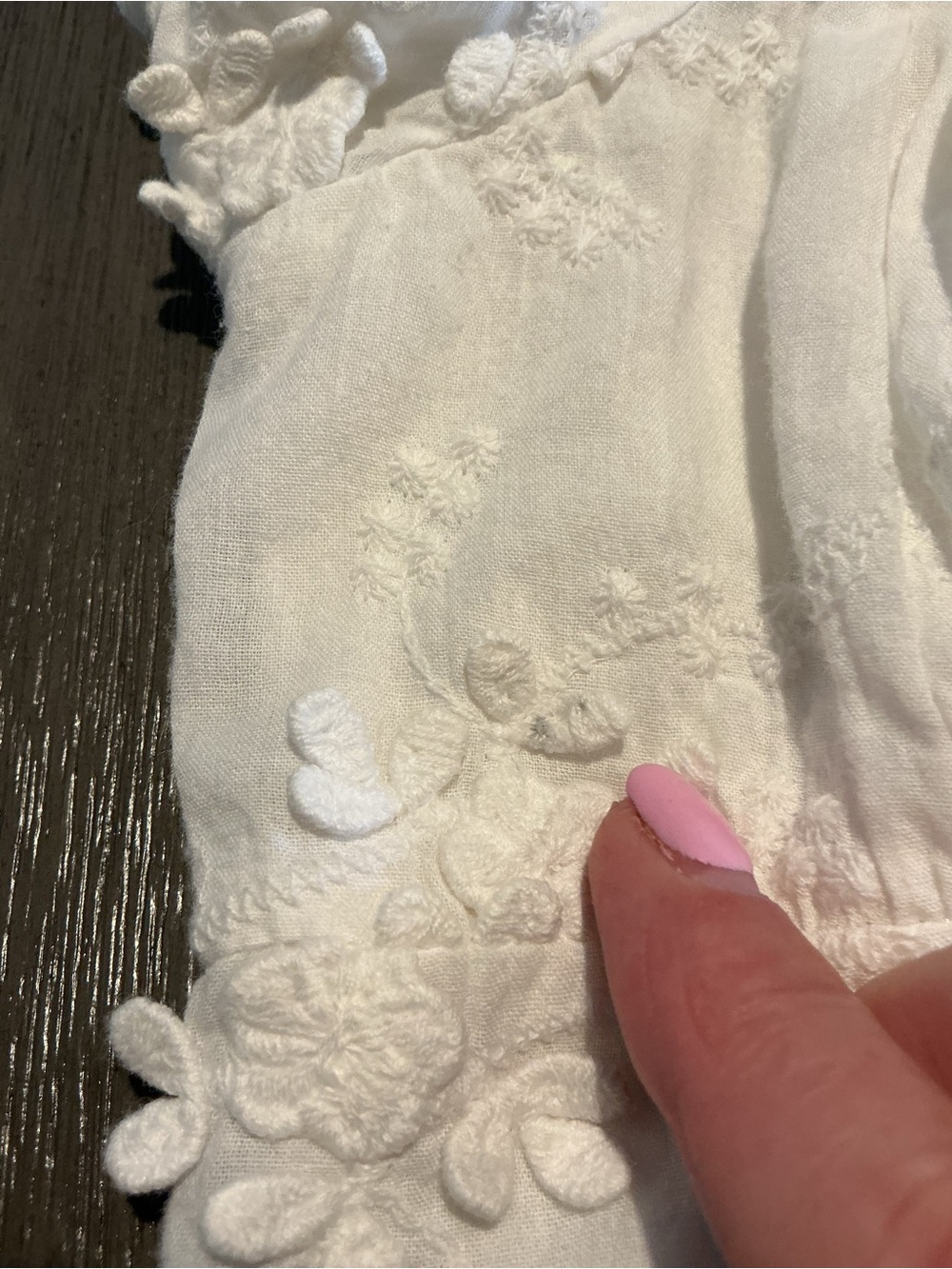 Kourt White Embroidered Floral Button Front Mini Dress Size XS Cottagecore - Picture 9 of 9